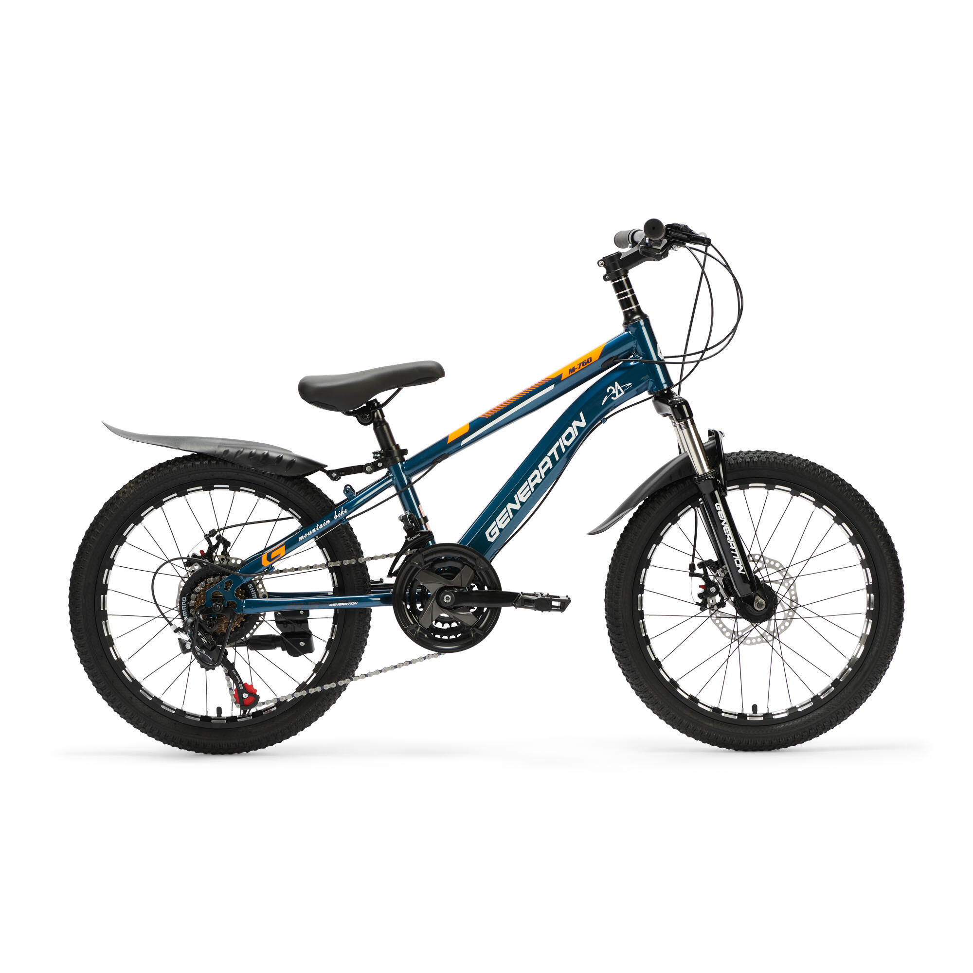 Bicicleta de montanha generation m-760 20 polegadas – azul – para-lamas