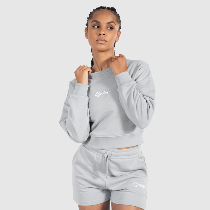 Damen Sweatshirt Elyssa Grau für Sport & Freizeit