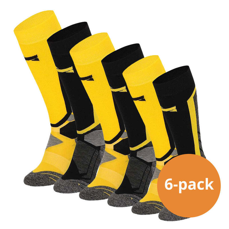 Skarpety snowboardowe Xtreme, 6 par, Multi Żółty