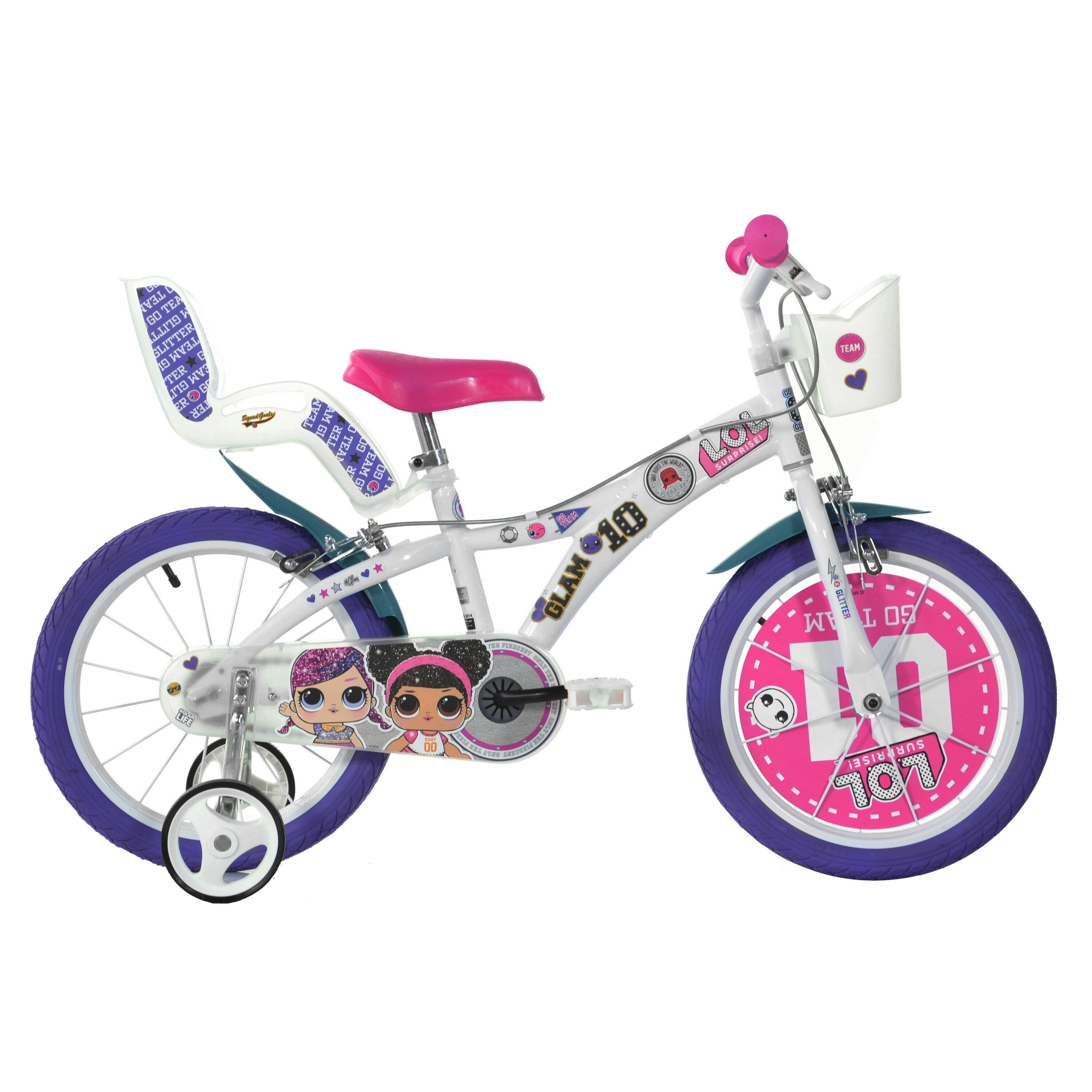 DINO BIKES L.O.L Surprise! 16" Bikes with Removable Stabilisers