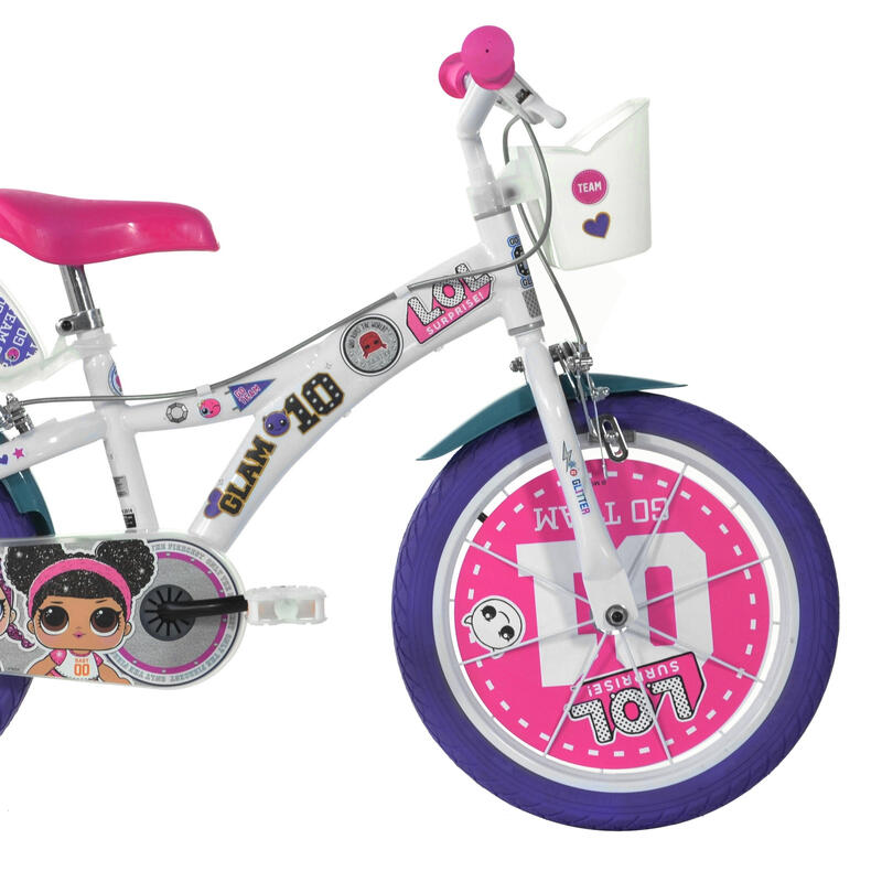Bicicletă pentru copii LOL de 14" cu accesorii