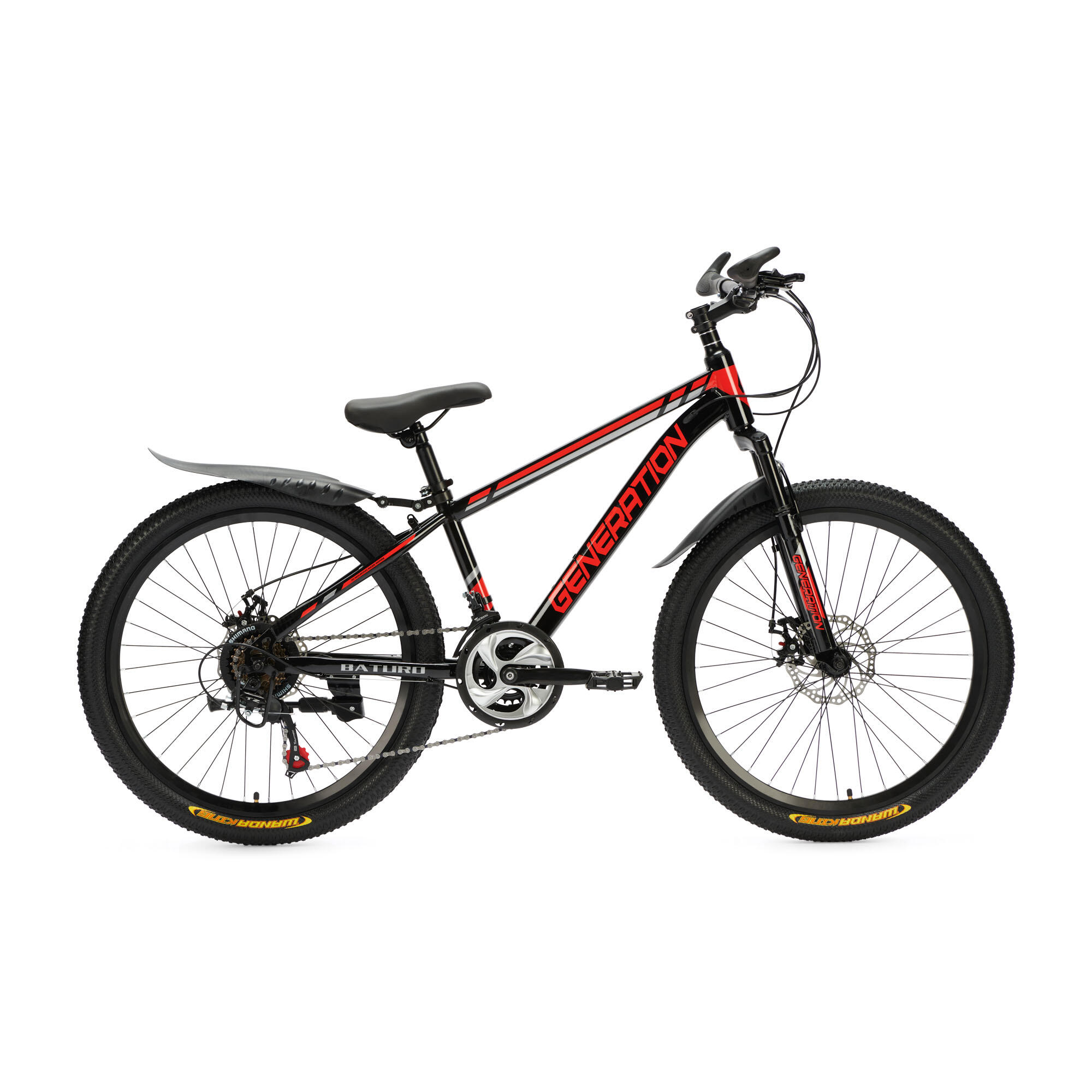 GENERATION Generation Baturo 24 Zoll Mountainbike – Rot – Schutzbleche