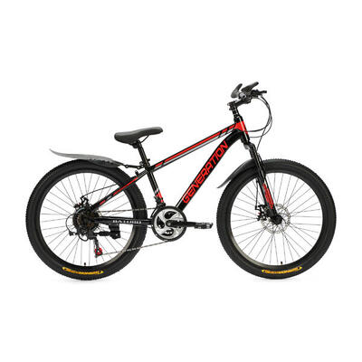 Generation Baturo 24 Zoll Mountainbike – Rot – Schutzbleche