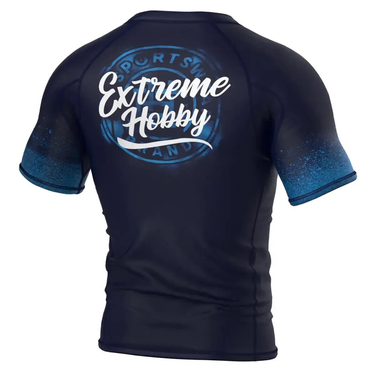 Rashguard à manches courtes pour homme MMA EXTREME HOBBY BADGE 3/8