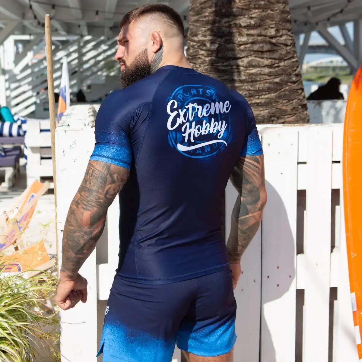 Rashguard à manches courtes pour homme MMA EXTREME HOBBY BADGE 4/8