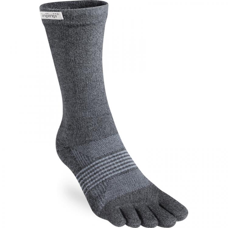 Injinji - Chaussettes À Orteils De Running Trail Midweight Crew Coolmax Femme - Chaussettes - Gris - Decathlon