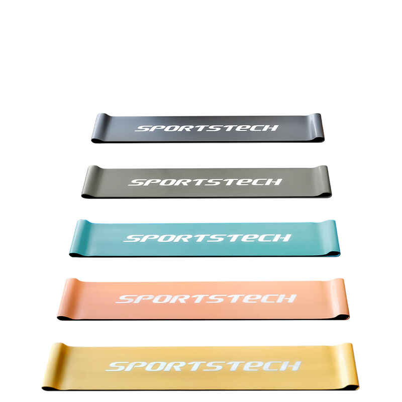 RBX500 Fitnessbänder für Muskelaufbau & Abnehmen, 5er Loop Set inkl. Tasche