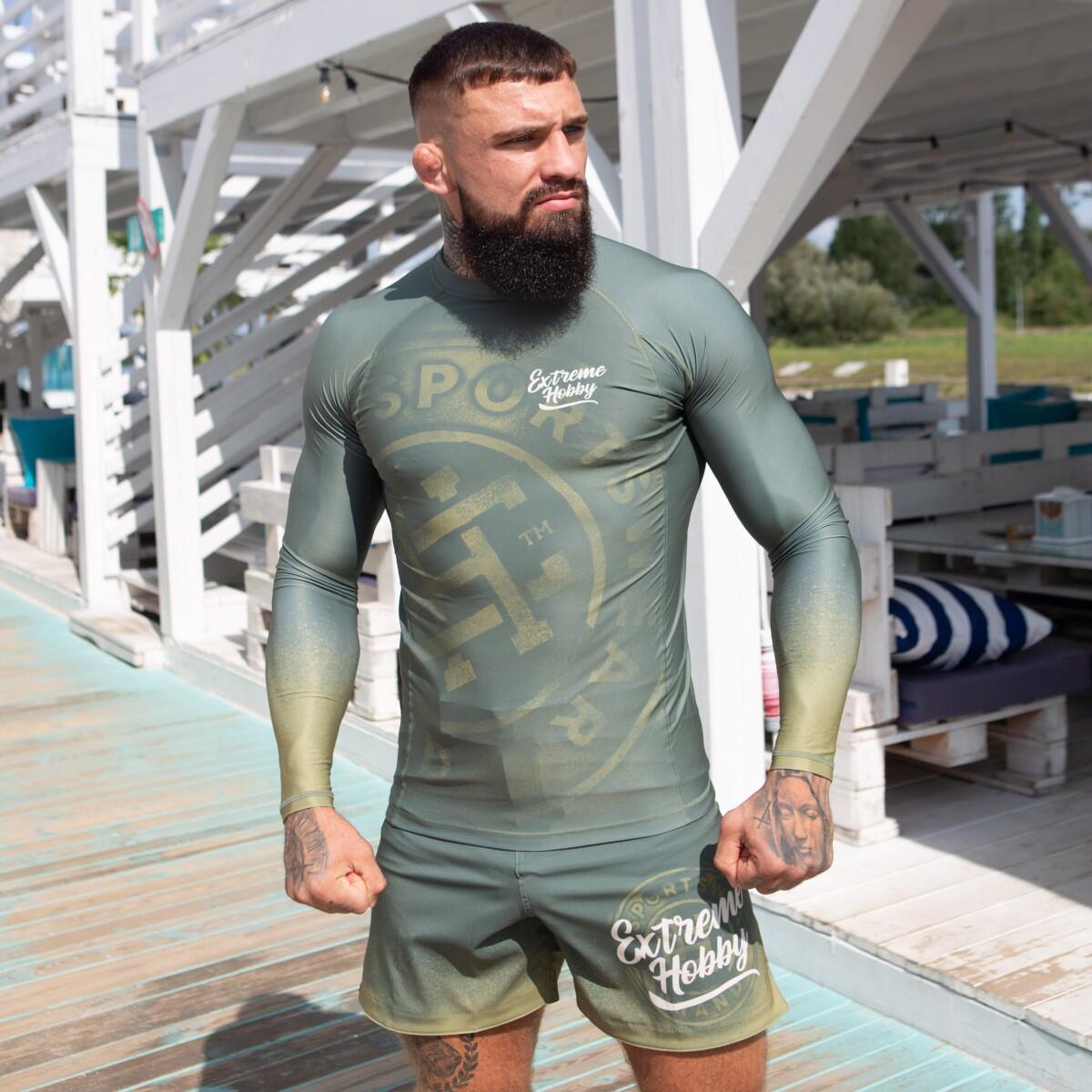 Rashguard à manches longues pour hommes MMA EXTREME HOBBY BADGE 5/6