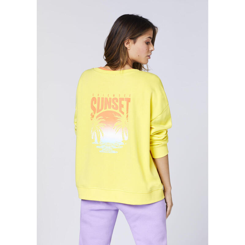 Sweater mit Logo- und Sunset-Motiv