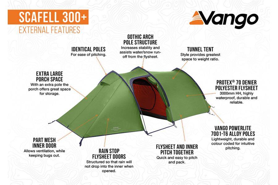 Vango Scafell 300 Plus Namiot 3-osobowy zielony