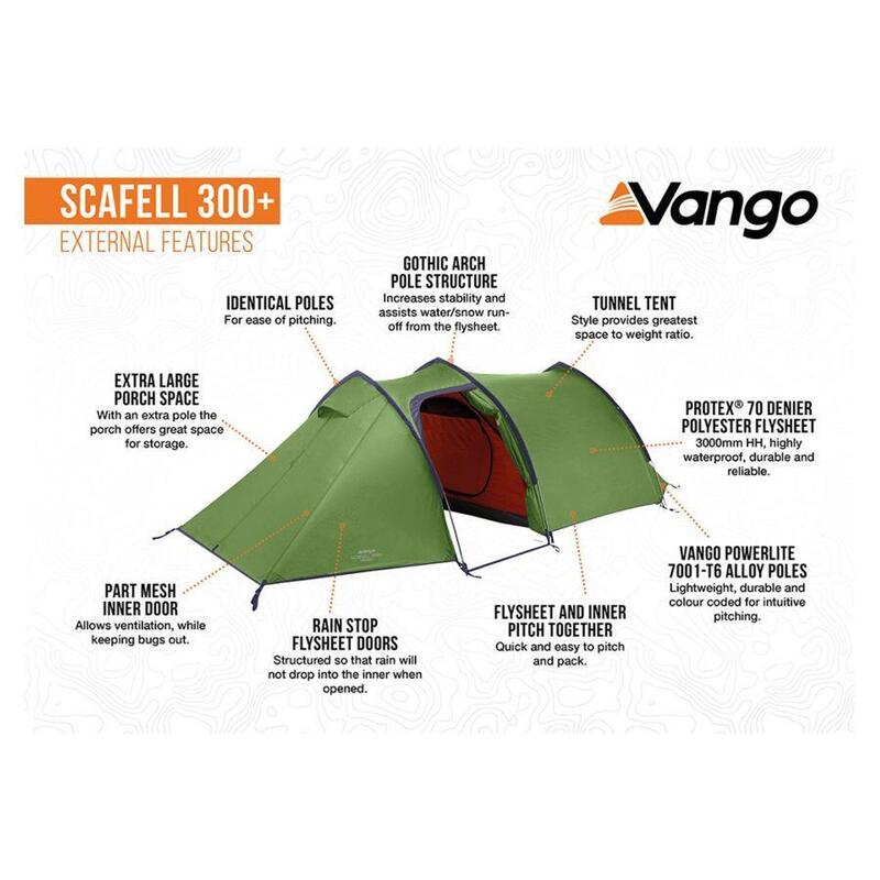 Vango Scafell 300 Plus Namiot 3-osobowy zielony