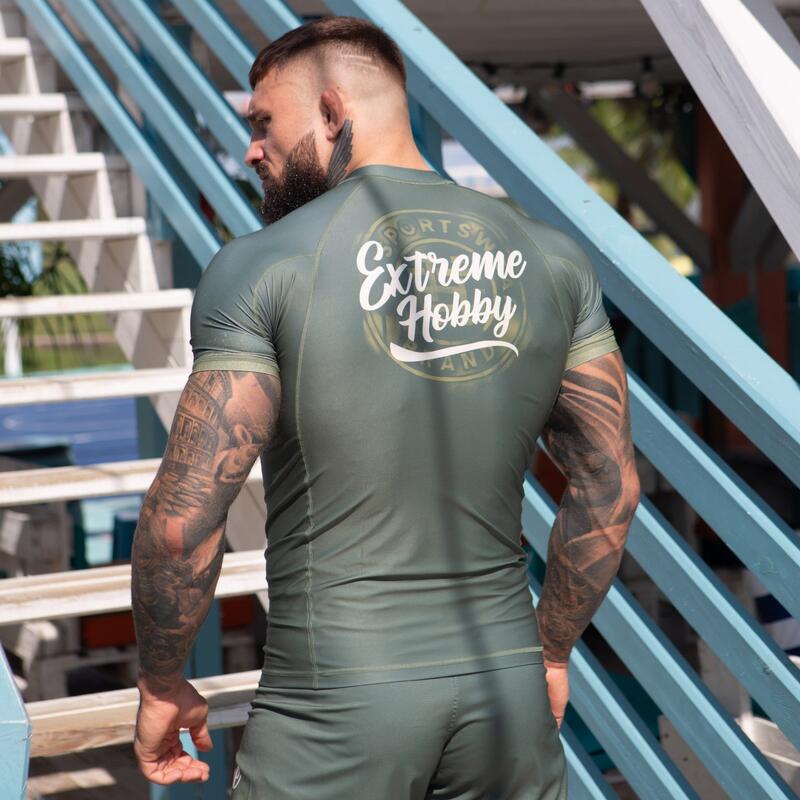 Koszulka Męska na siłownię rashguard MMA EXTREME HOBBY BADGE