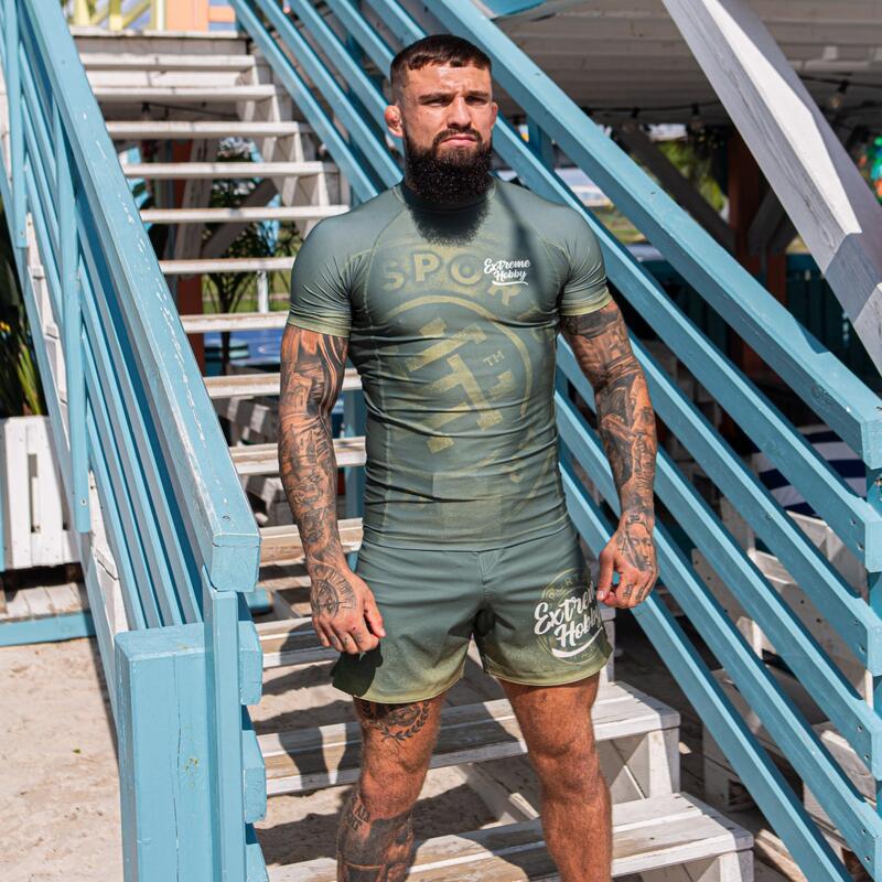 Koszulka Męska na siłownię rashguard MMA EXTREME HOBBY BADGE