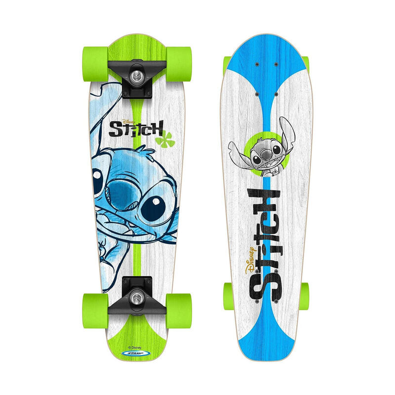 Stich -Skateboard 70 x 20 cm Junior weiß/blau/grün