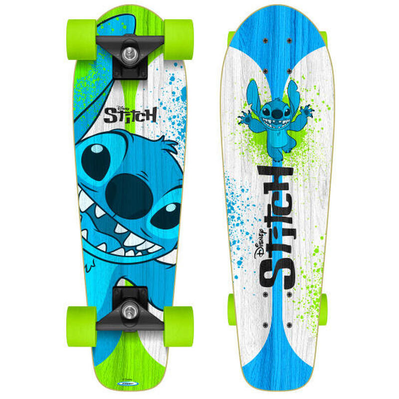 Stich -Skateboard 70 x 20 cm Junior weiß/blau/grün