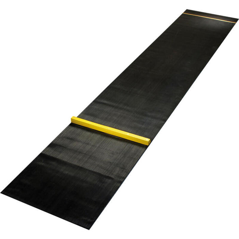 Teppich-Traum Tapis de fléchettes Noir Protection de Sol fléchettes Ligne  de Lancement intégrée Blanc Gris Polyvalent antidérapant 80x285 cm