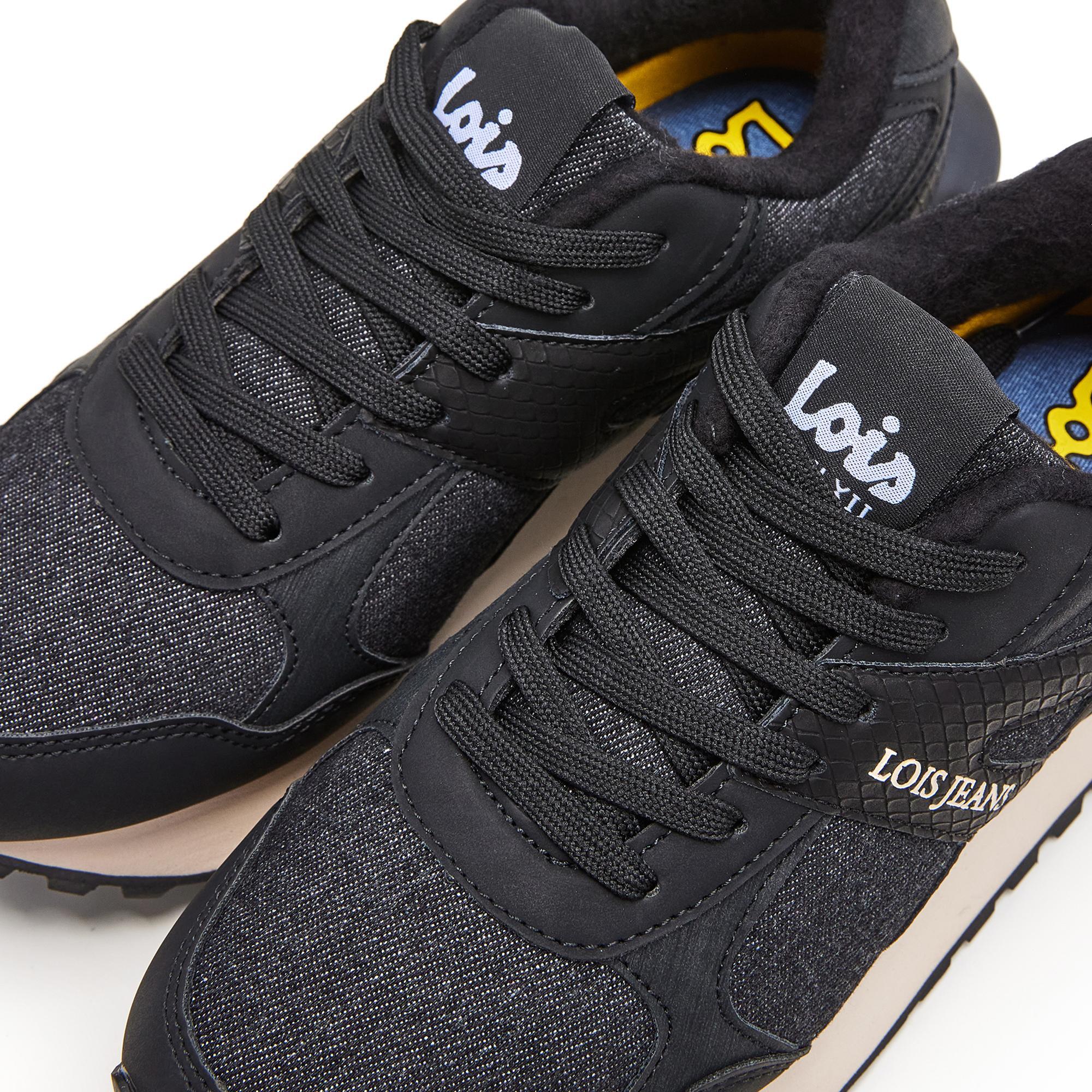 Zapatillas Deportivas Caminar Mujer Lois 85890 Negras con Cordones