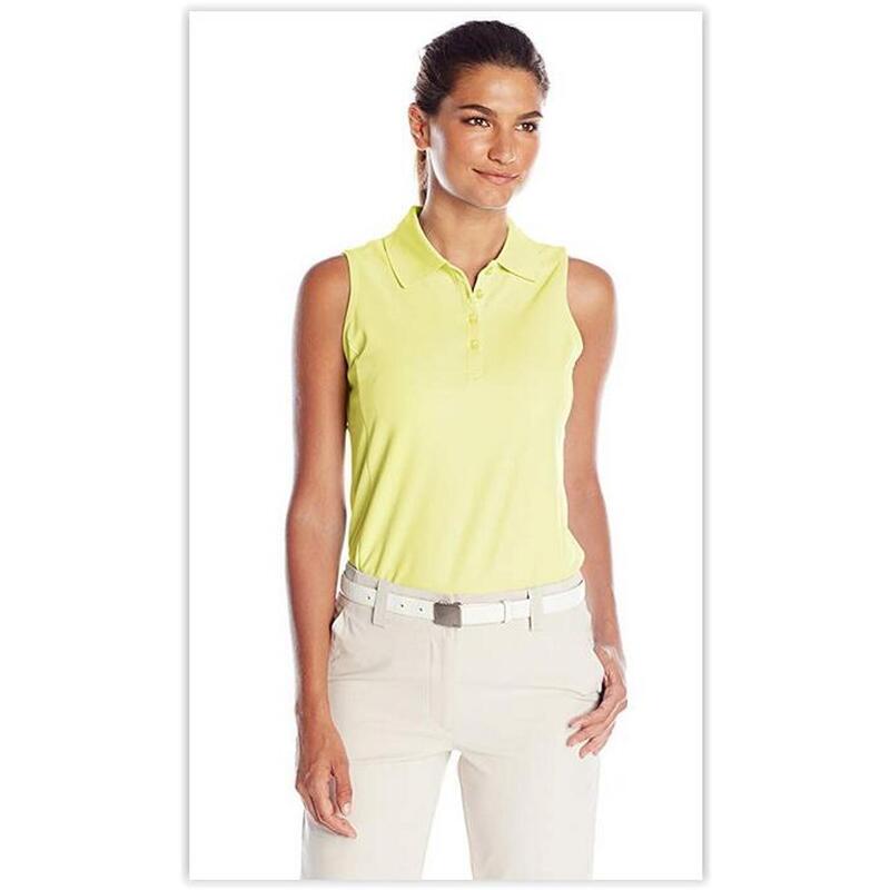 GREG NORMAN Polo De Golf  sans manches pour femme  Pro Tek Pique jaune jaune