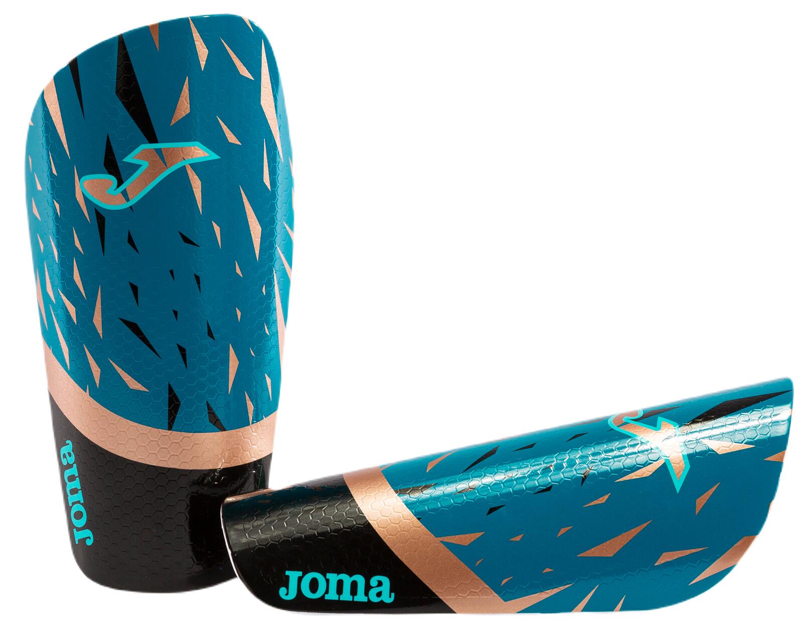 Protetores de canela joma spider azul-preto l - proteção máxima