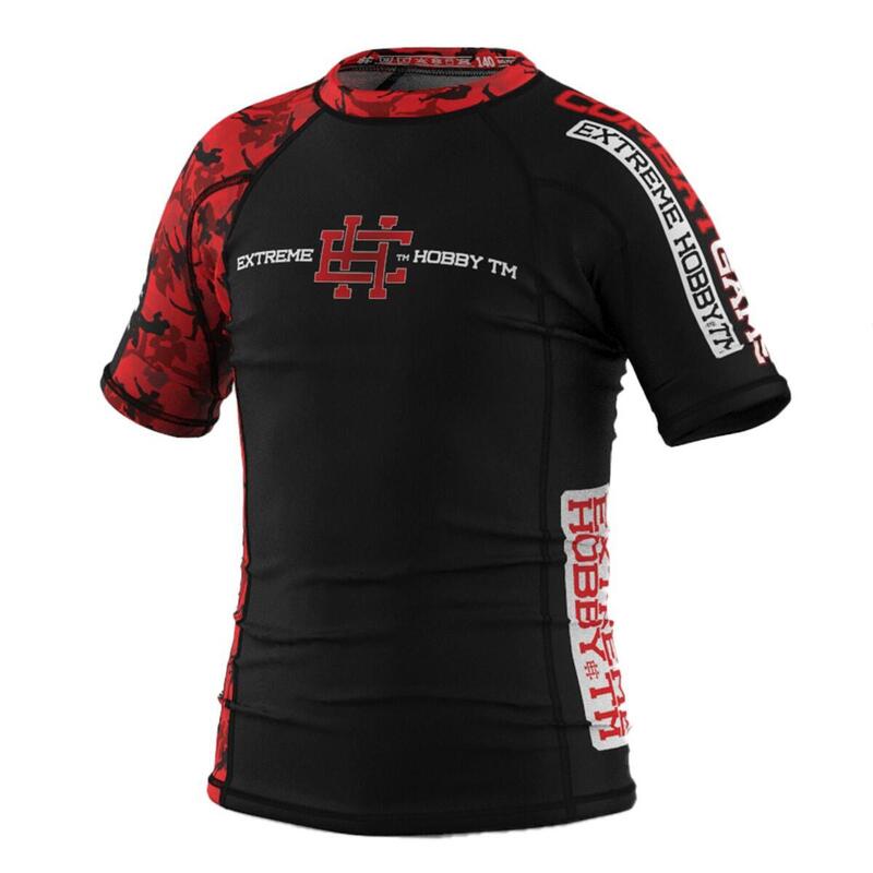 Rashguard dla dzieci Koszulka do MMA Fitness Extreme Hobby RED WARRIOR