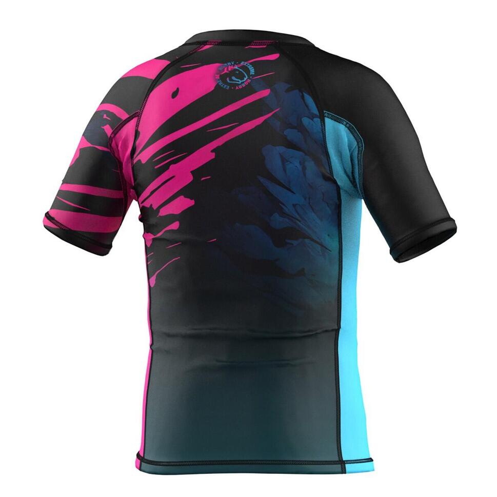 Rashguard dla dzieci do MMA z krótkim rękawem EXTREME HOBBY VIVID BULLTERIER