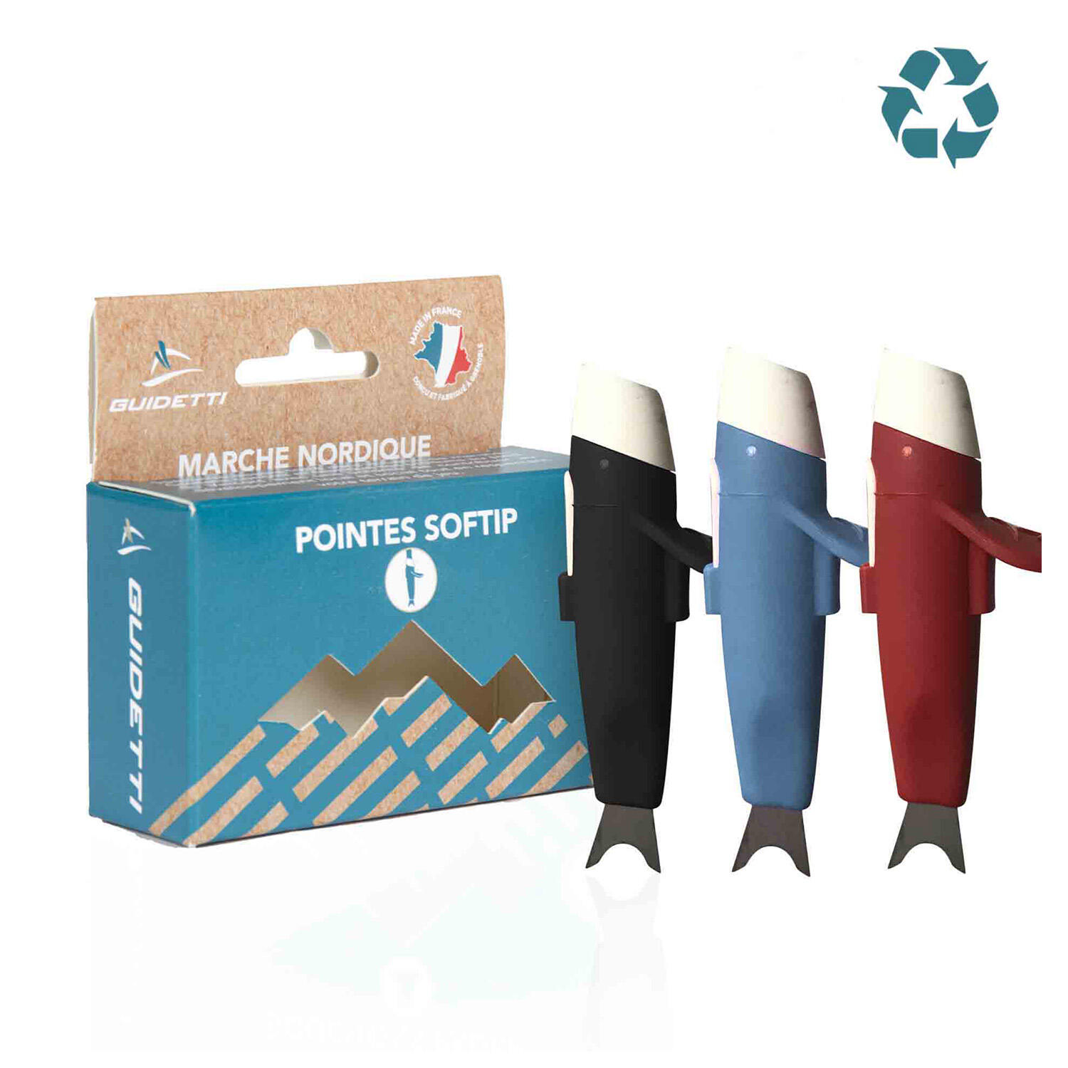 Guidetti - Double Pointe Amortie Marche Nordique - Softip - Pointe De Bâton - Rouge - Taille Unique - Decathlon