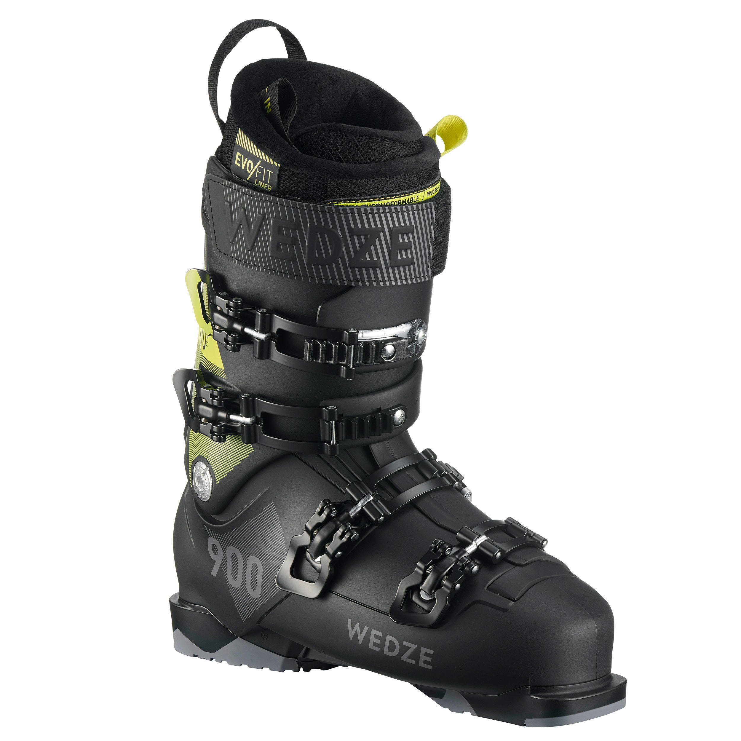 Refurbished Mens Downhill Ski Boots Fit Black Yellow - B Grade 1/7