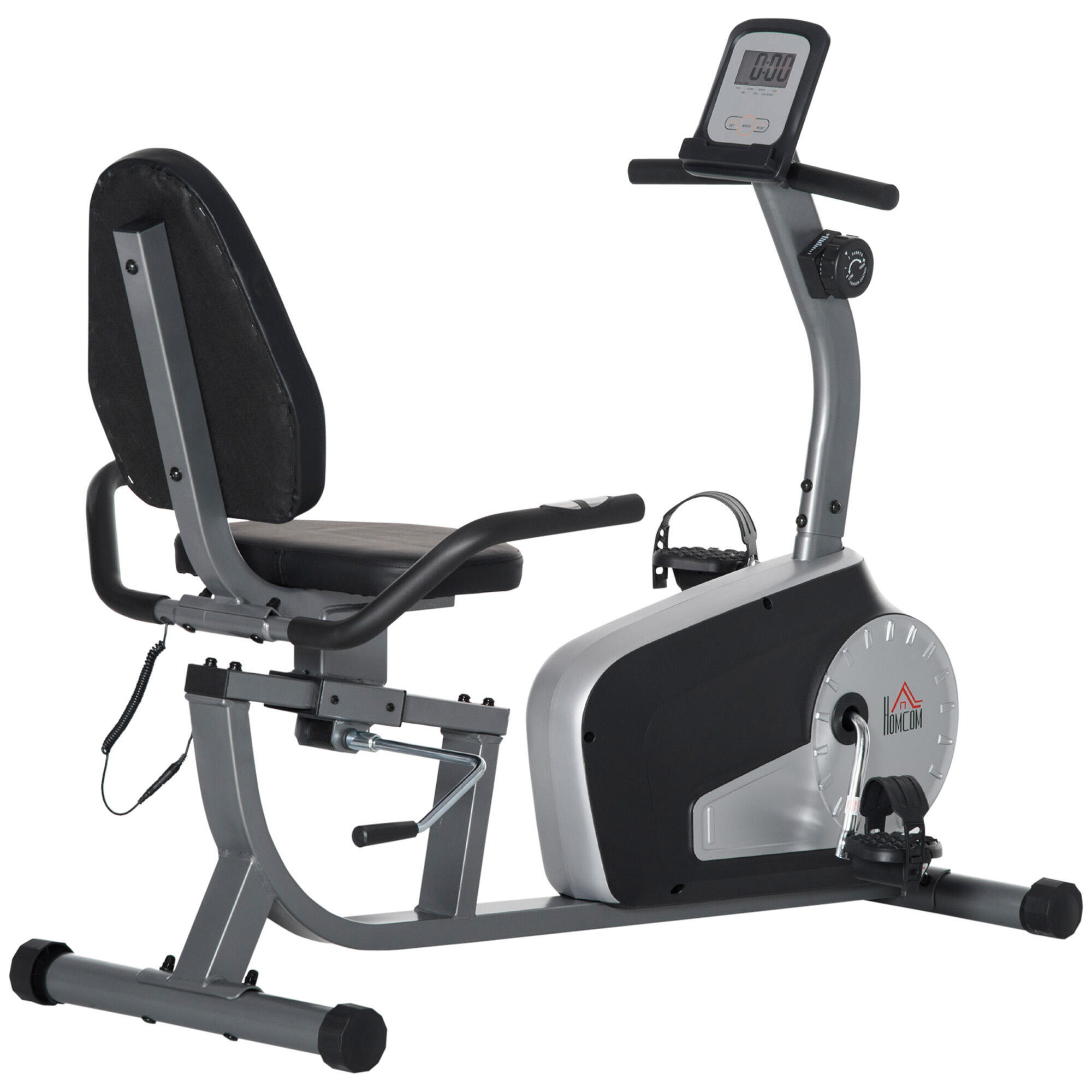 Bicicleta estática 122-137x62x103 cm cinzento homcom