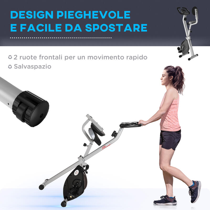Bicicleta de Camera Pliabila Soozier cu 8 Nivele de Rezistenta, Gri si Negru