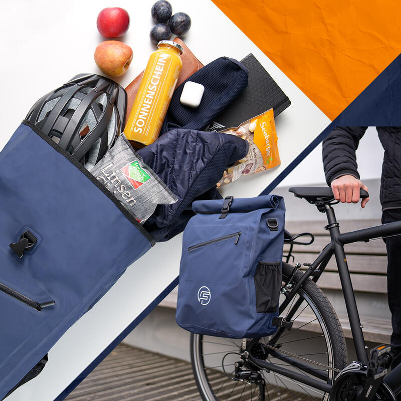 Fahrradtasche 3in1 27L - Wasserdichte Gepäckträgertasche & Rucksack