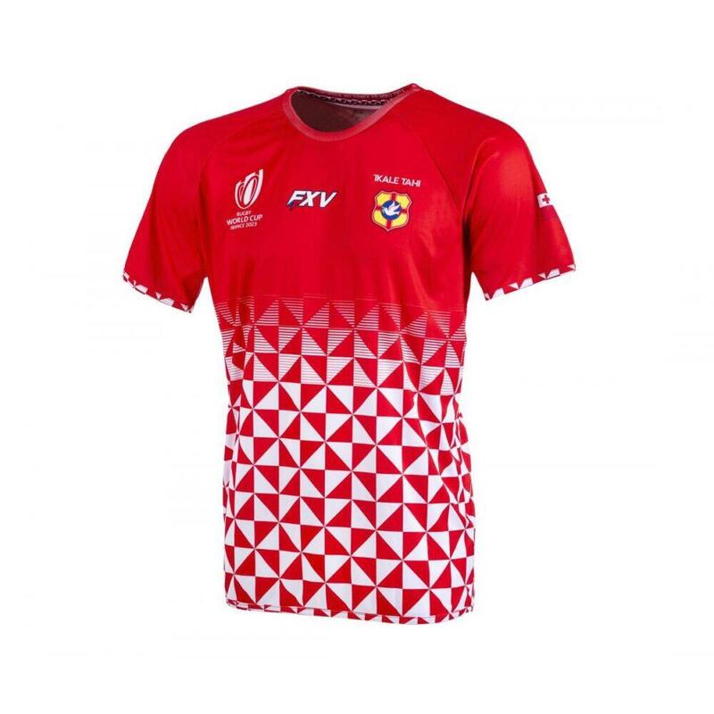 MAILLOT D'ENTRAINEMENT WARM-UP TONGA ROUGE FXV RWC 2023