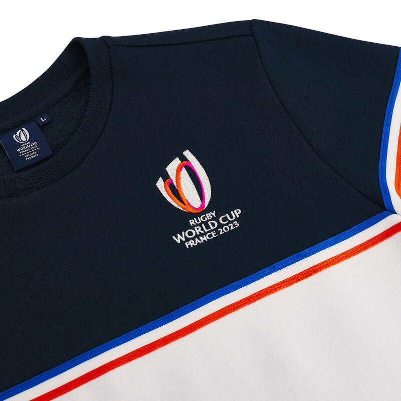 SWEAT COL ROND ENFANT MACRON RWC 2023 Rugby Blanc 3/4