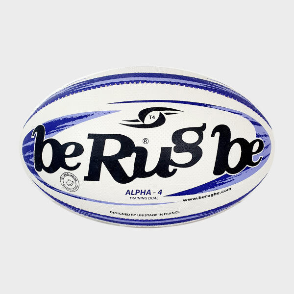 Berugbe - Ballon D'Entrainement Alpha Taille 4 Be Rugbe - Ballon De Rugby - Blanc|violet - 4 - Decathlon