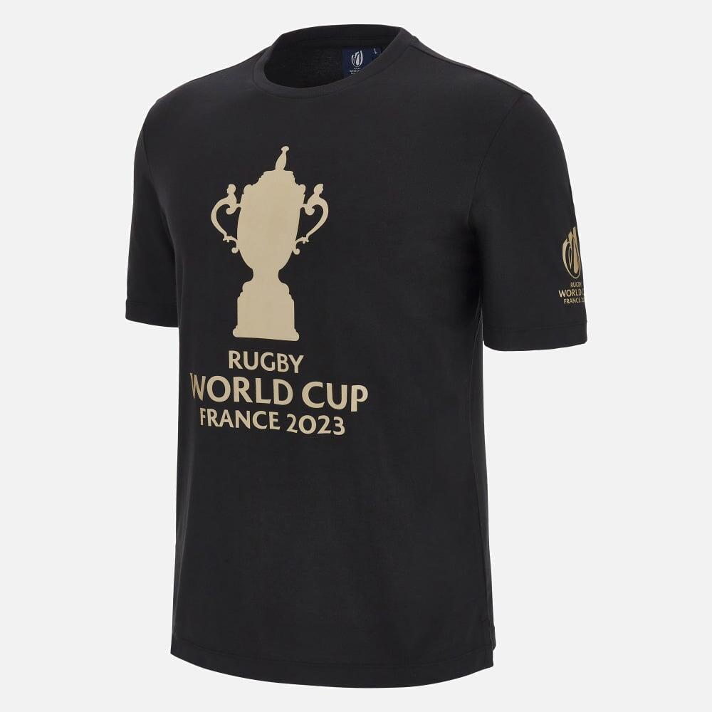RUGBY WORLD CUP 2023 T-shirt Nera Macron Rwc Coppa Del Mondo 2023 Per Adulti