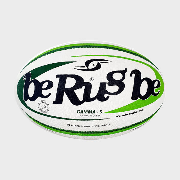 Berugbe - Ballon De Rugby D'Entraînement Gamma T5 Be Rugbe - Ballon De Rugby - Blanc|noir|vert - 5 - Decathlon