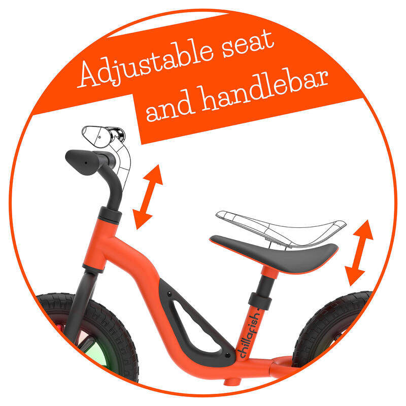 Bicicleta fara pedale Chillafish Charlie Glow,  EVA 10 ", Orange