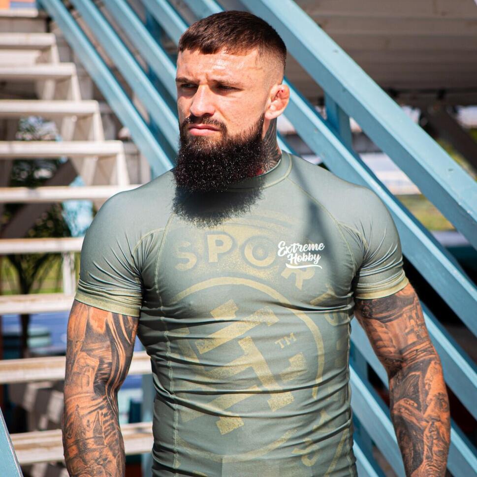 Koszulka Męska na siłownię rashguard MMA EXTREME HOBBY BADGE