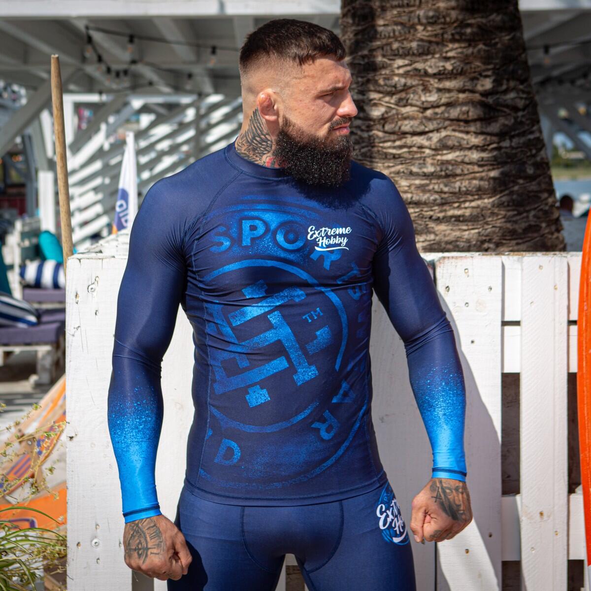 Rashguard à manches longues pour hommes MMA EXTREME HOBBY BADGE 5/6