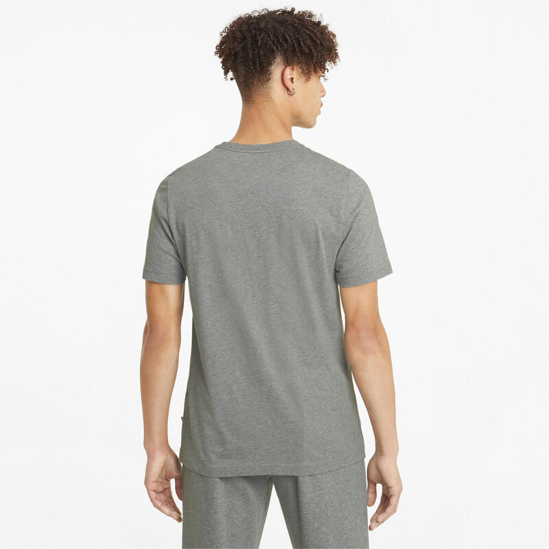 Essentials T-shirt met klein logo voor heren PUMA Medium Gray Heather Cat