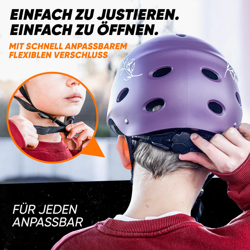 verstellbarer Skatehelm mit Design - BMX Kinderhelm