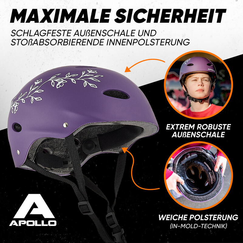 verstellbarer Skatehelm mit Design - BMX Kinderhelm