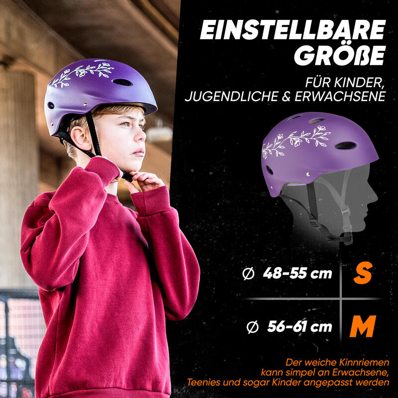 verstellbarer Skatehelm mit Design - BMX Kinderhelm