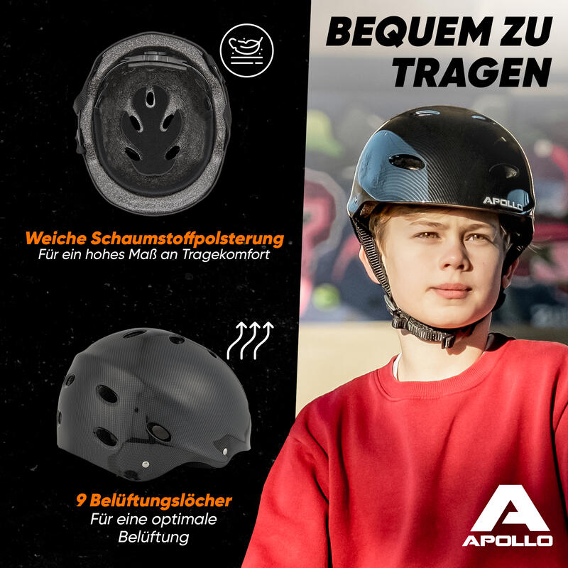 verstellbarer Skatehelm mit Design - BMX Kinderhelm