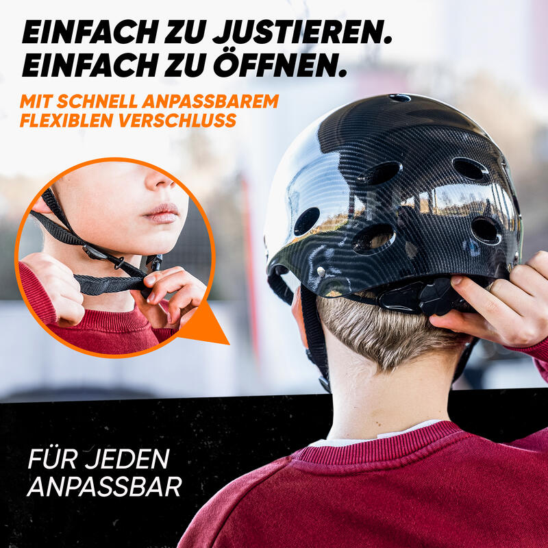 verstellbarer Skatehelm mit Design - BMX Kinderhelm