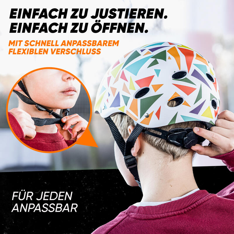 verstellbarer Skatehelm mit Design - BMX Kinderhelm