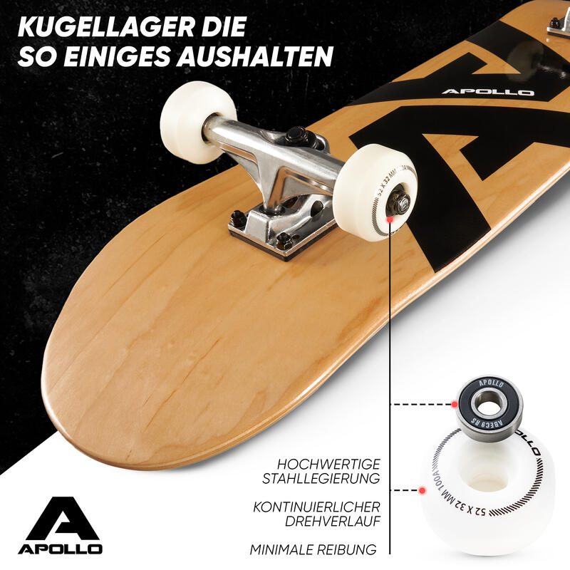 Skateboard 31,5 Zoll 7-lagiges Deck mit ABEC 7 Kugellagern