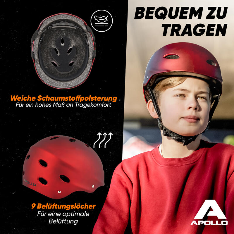 verstellbarer Skatehelm mit Design - BMX Kinderhelm