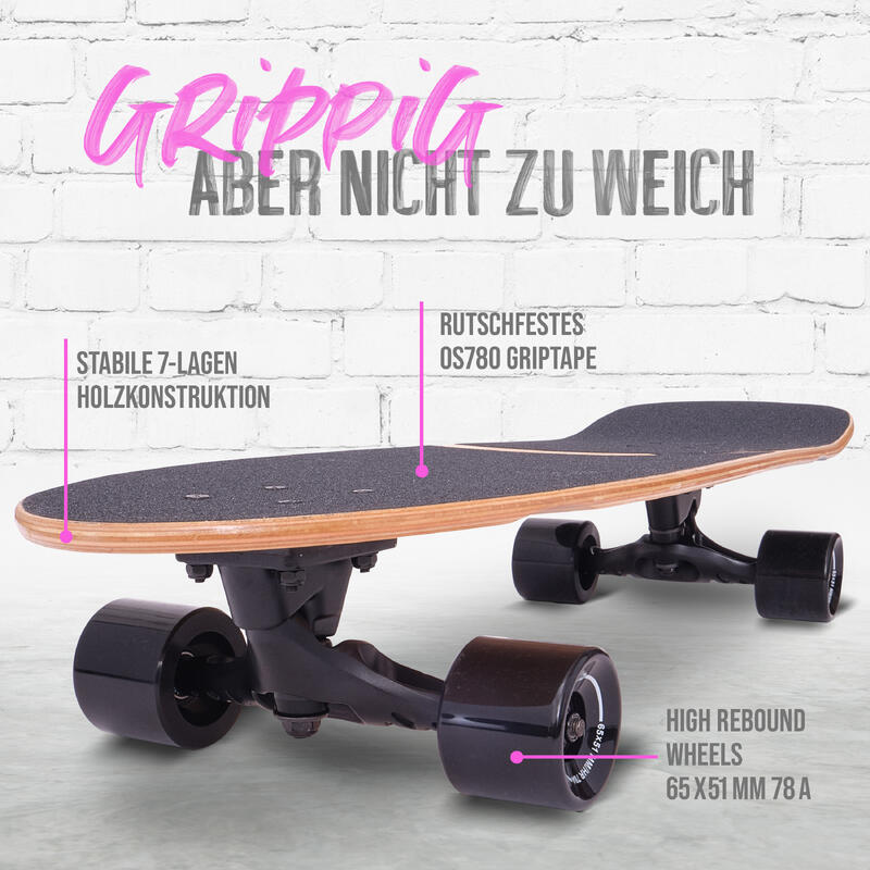 Surfskate Board - midi Longboard mit hochwertiger Surf Skate Achse