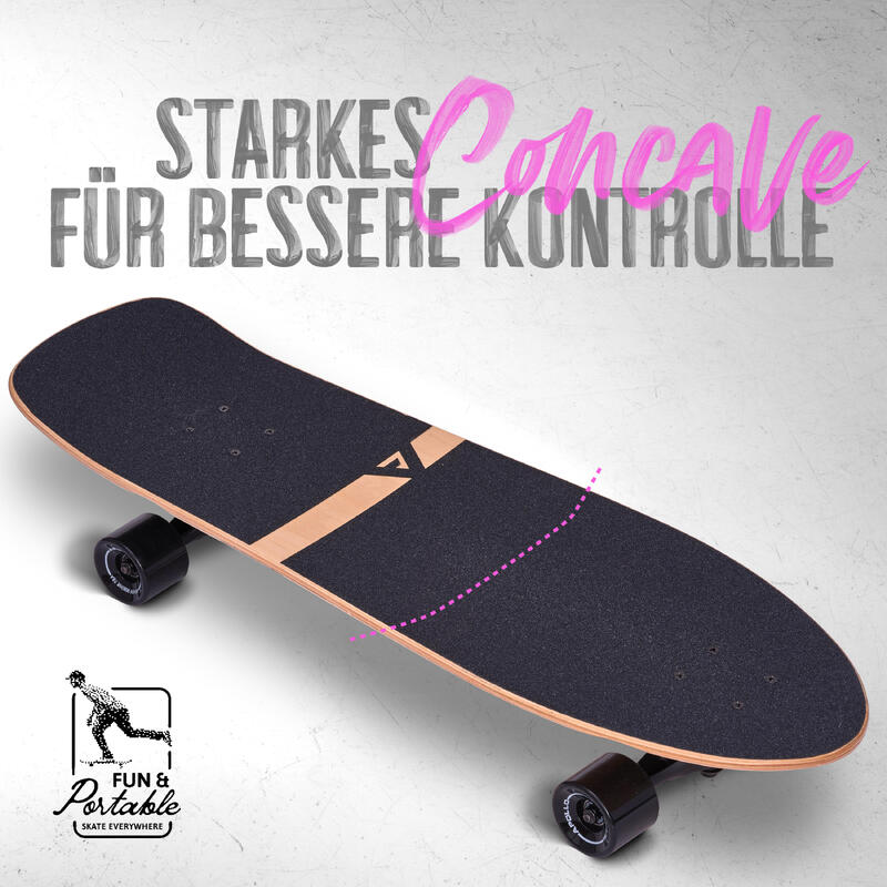 Surfskate Board - midi Longboard mit hochwertiger Surf Skate Achse