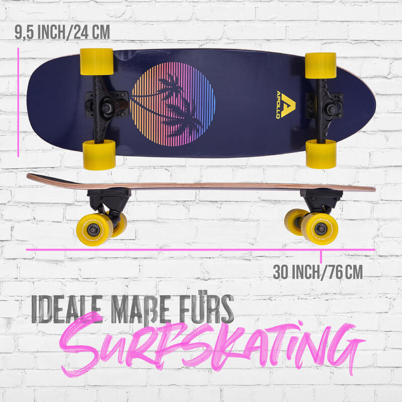 Surfskate Board - midi Longboard mit hochwertiger Surf Skate Achse